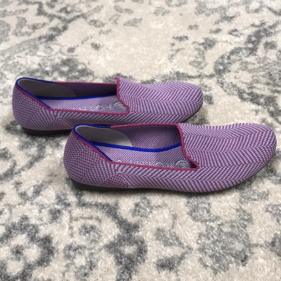 Rothy’s s5 Amethyst Metallic Herringbone Loafers - Picture 2 of 5